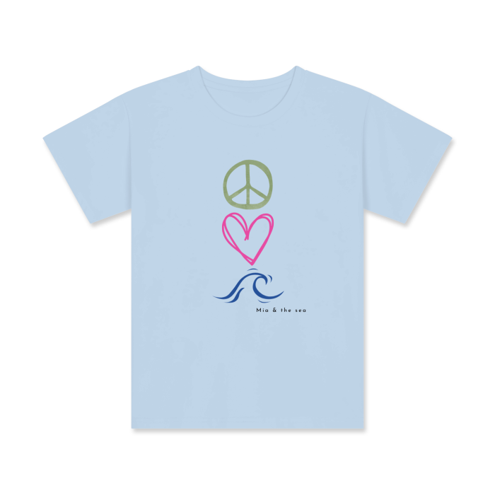 Girls Peace Love Sea Vibes Printed Tee - Mia and The Sea