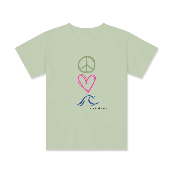 Girls Peace Love Sea Vibes Printed Tee - Mia and The Sea